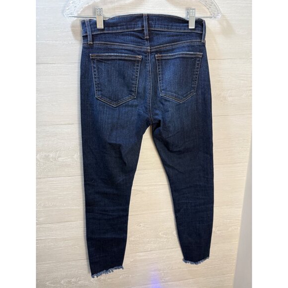 Loft Womens Dark Wash Distressed Ankle Skinny Jeans‎ Size 26 Frayed Hem - Picture 7 of 10